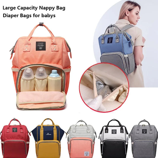 Lequeen Large Capacity Fashion Mommy Bag Maternity Nappy Diaper Bags Travel Backpack Nursing Bag for Baby Care