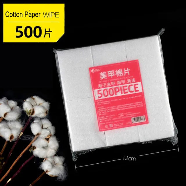 100% Cotton Lint-Free Nail Wipes for Gel Polish Removal (1000/500/100 Pcs)