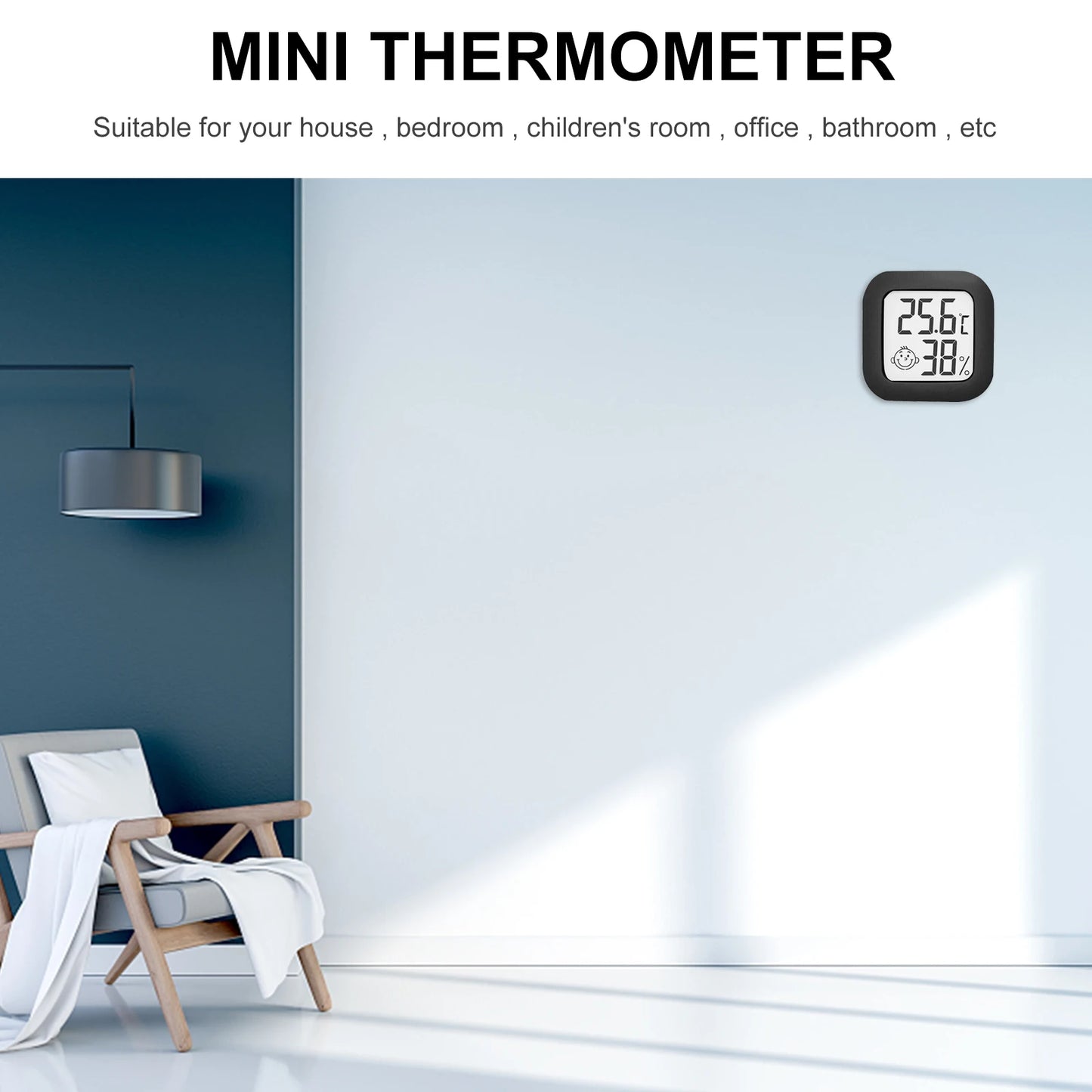 Thermometer Hygrometer Mini Weather Station Thermo-Hygrometer Built-in 2032 Button Battery Temperature Tester Gauge