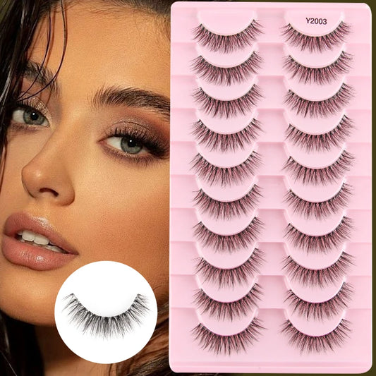 YSDO Manga Lashes 5/10pairs Natural Full False Eyelashes 3D Mink Lashes Extensions Cat Eye Fake Eyelashes Faux Cils