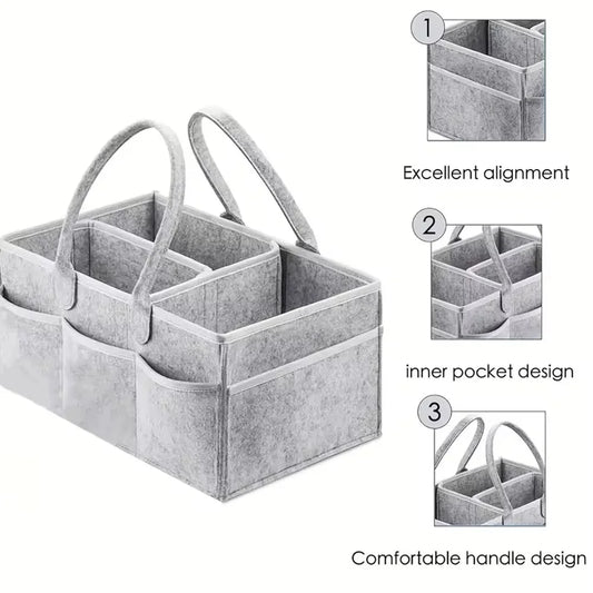 Portable Baby Diaper Ball Bag Organizer Unisex Canvas Diaper Stackers & Caddies for Change Table And Car Nursery Essentials Storage
