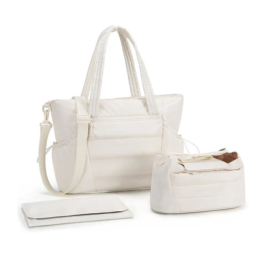 Large Travel Diaper Tote Bag with Change Pad Zippered Closure Multifunction Baby Bag for Mom And Dad Middle Size Tote Caddy