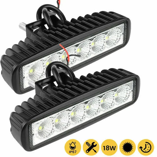 2PCS 18w 6 LED Car Work Light, Driving Lamp