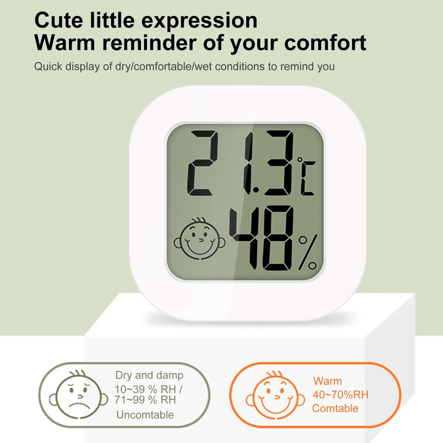 Thermometer Hygrometer Mini Weather Station Thermo-Hygrometer Built-in 2032 Button Battery Temperature Tester Gauge