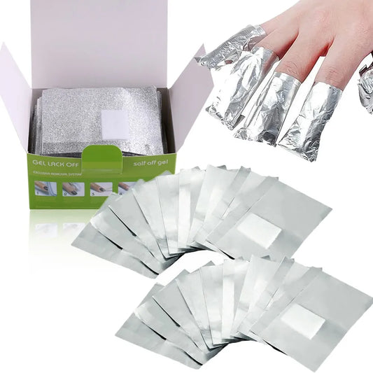 100PCS Gel Nail Polish Remover Foil Wraps with Cotton Pad