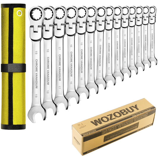 Flexible Ratcheting Combination Wrench Set,Key Wrench Ratchet Spanner Metric Hand Tool Sets,Car Repair Tools with Carrying Bag