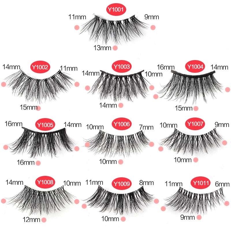 SHIDISHANGPIN 10 Pairs Half Eyelashes Natural New Faux Mink Cat Eye Lash