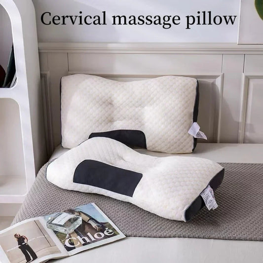 Soybean Fiber Cervical Orthopedic Neck Pillow with Massage & Cooling Support