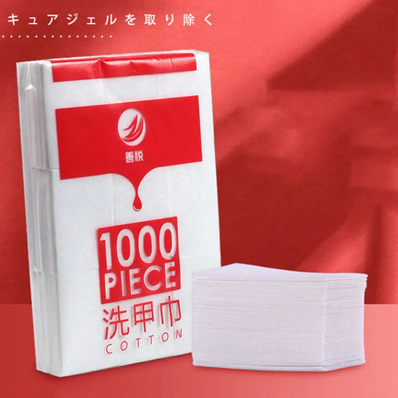 100% Cotton Lint-Free Nail Wipes for Gel Polish Removal (1000/500/100 Pcs)