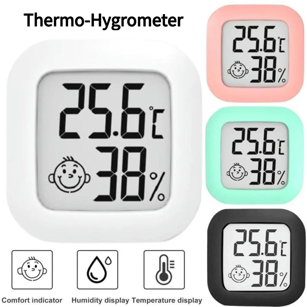 Thermometer Hygrometer Mini Weather Station Thermo-Hygrometer Built-in 2032 Button Battery Temperature Tester Gauge