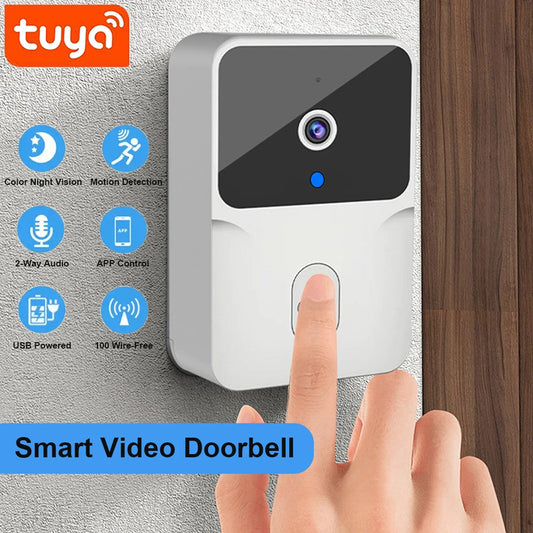 Tuya WiFi Video Doorbell Wireless HD Camera IR Alarm, Door Bell WiFi Intercom