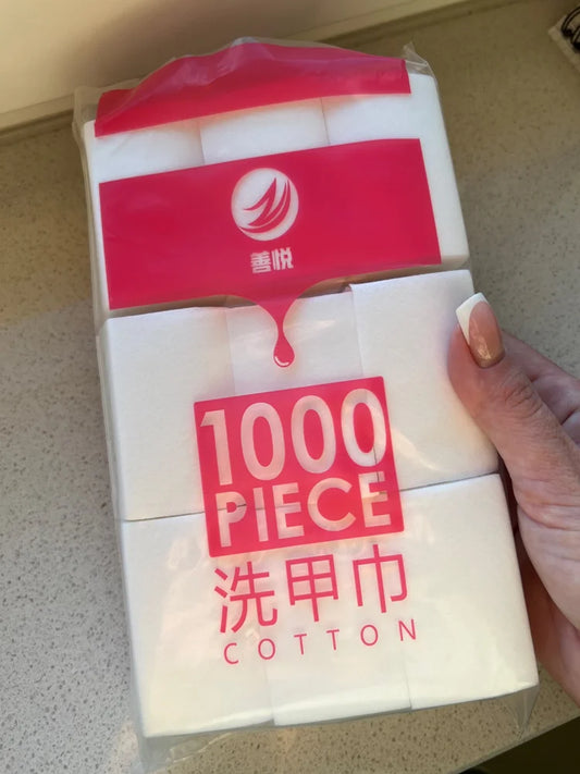 100% Cotton Lint-Free Nail Wipes for Gel Polish Removal (1000/500/100 Pcs)