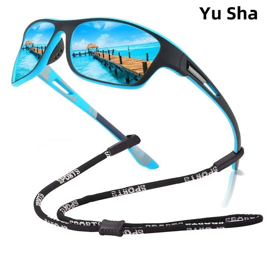 Luxury Polarized Sport Sunglasses with Chain – UV400 Protection