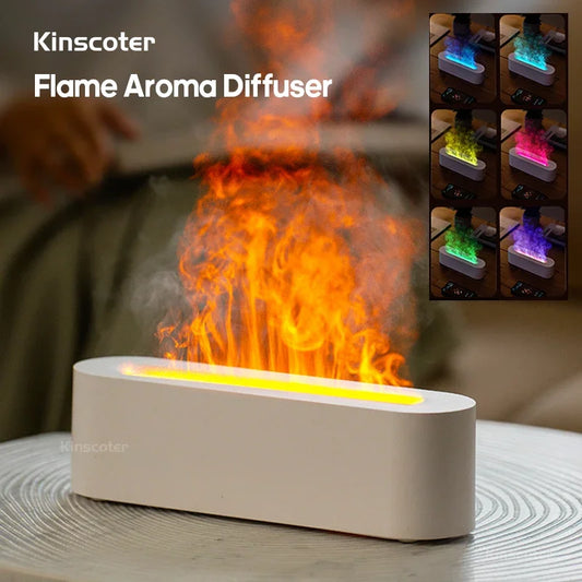 Essential Oil Aroma Diffuser, Flame Air Humidifier, Ultrasonic Fresh Mist
