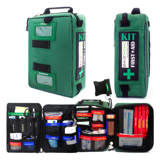 255 Pieces First Aid Kits 4 Section Poatable Large Size Emergency Medical Rescue Trauma Bag Outdoors Family School Car Survival