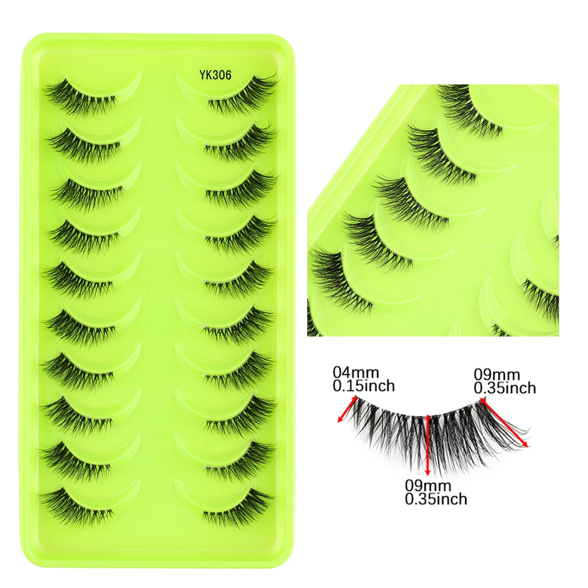 SHIDISHANGPIN 10 Pairs Half Eyelashes Natural New Faux Mink Cat Eye Lash