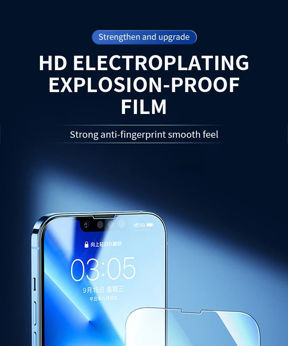3Pcs Tempered Glass for iPhone 14 13 12 11 15 Pro Max Mini Screen Protector